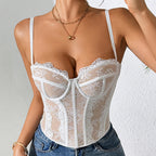 Fishbone Underwire Spaghetti Strap Camisole Top