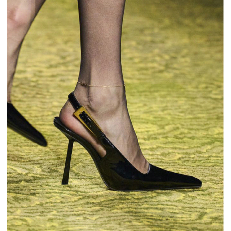 Pointed Toe Stiletto Back Strap Heeled Sandals