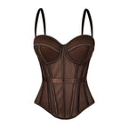 Fishbone Corset Mesh Camisole with Chest Pad