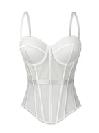 Fishbone Corset Mesh Camisole with Chest Pad