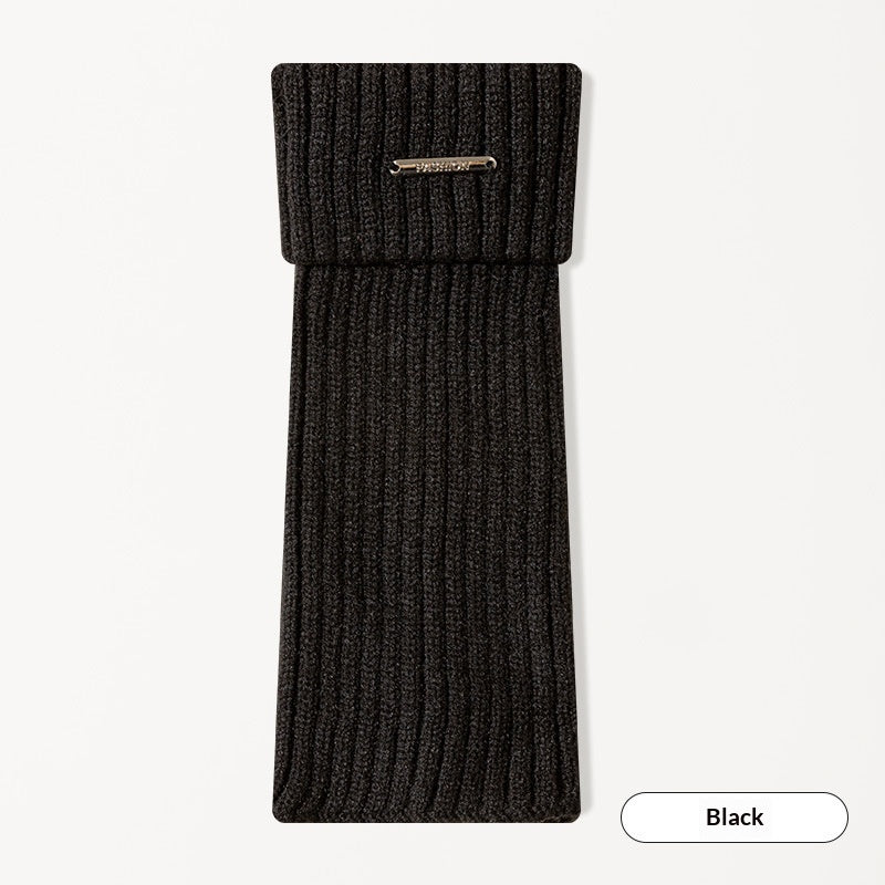 Jacquard High-Tube Vertical Stripe Cotton Socks - Black