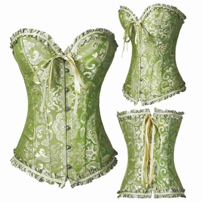 Linen Hip-Lift Strapless Corset Vest - Green