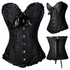 Linen Hip-Lift Strapless Corset Vest - Black