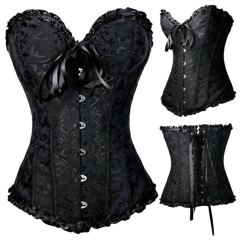 Linen Hip-Lift Strapless Corset Vest - Black