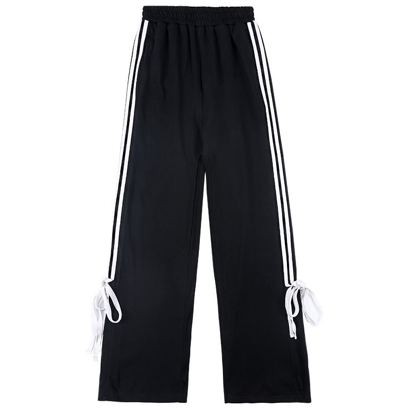 Cotton High Waist Wide Leg Casual Pants