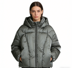 Hooded Loose Metallic Puffer Cotton Coat