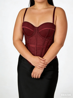 Fishbone Corset Mesh Camisole with Chest Pad