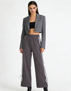 Cotton High Waist Wide Leg Casual Pants