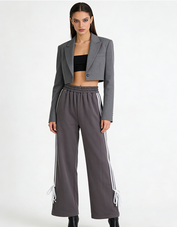 Cotton High Waist Wide Leg Casual Pants
