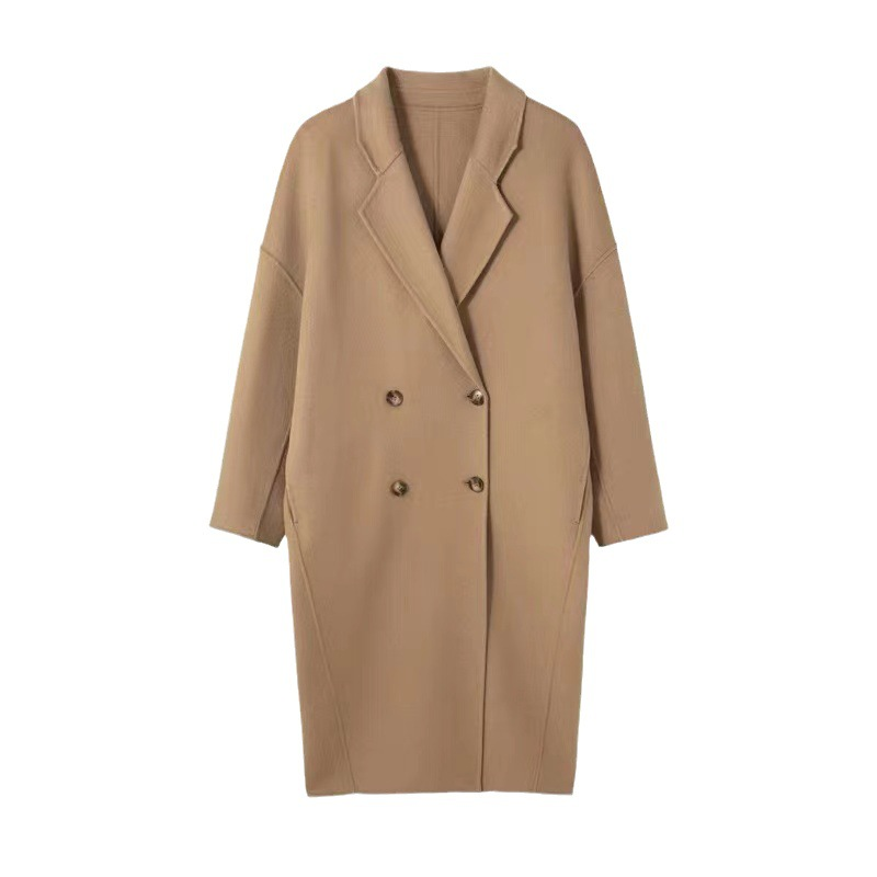 Premium Slim Wool-Blend Short Coat - Camel