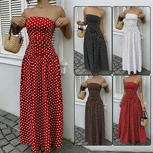 Solid Color Sleeveless High-Waist Dress 