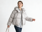 Oversized Puffer Bread Coat Cotton-Padded Jacket - Light Gray