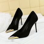 Suede Stiletto Pointed Toe High Heel Pumps