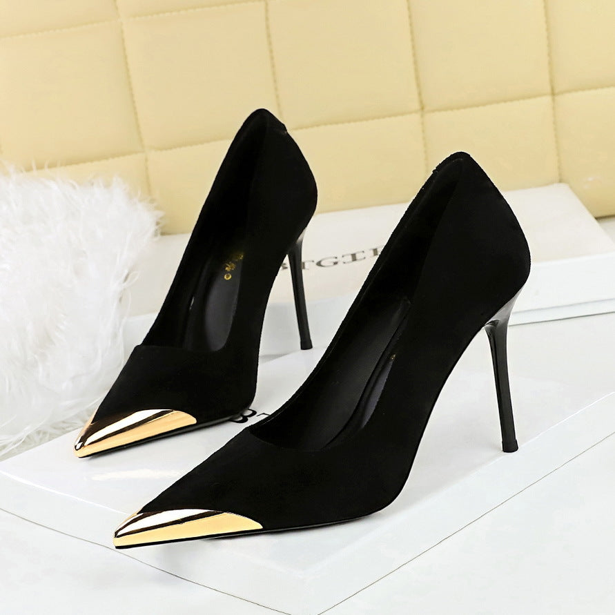 Suede Stiletto Pointed Toe High Heel Pumps