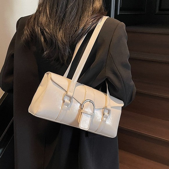 PU Leather Horizontal Square Shoulder Underarm Bag