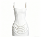 Sleeveless Corset Midi Dress - White