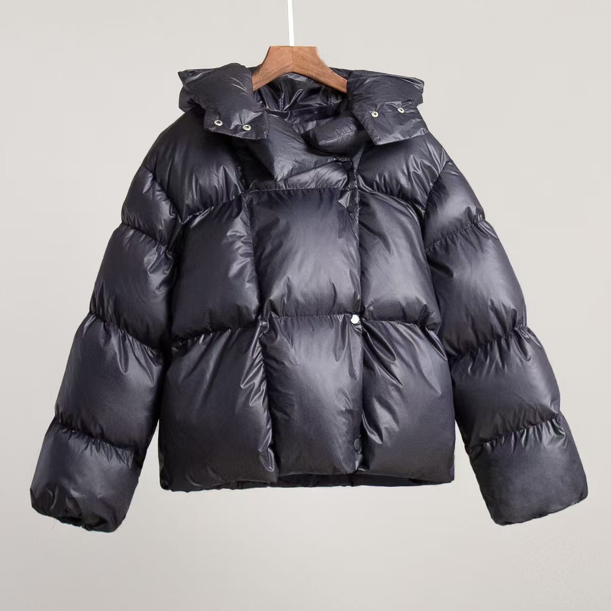 Oversized Puffer Bread Coat Cotton-Padded Jacket - Dark Gray