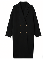 Premium Slim Wool-Blend Short Coat - Black