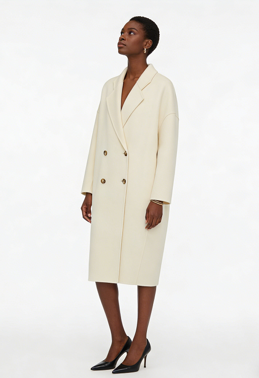 Premium Slim Wool-Blend Short Coat - Apricot