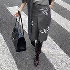 British Style Pointed Toe Mid-Heel Knee-High Boots