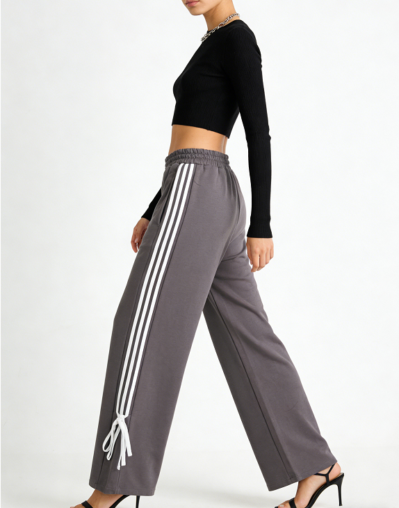 Cotton High Waist Wide Leg Casual Pants