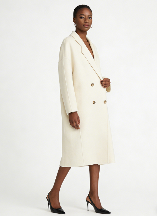 Premium Slim Wool-Blend Short Coat - Apricot