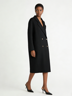 Premium Slim Wool-Blend Short Coat - Black