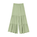 Lace-Up Sleeveless Top & Flared Drape Pants - Green Pants