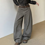 Vintage Crumpled High Waist Wide Leg Pants