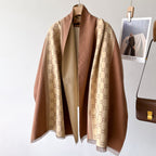 Tie-Dye Contrast Color Faux Cashmere Scarf Shawl