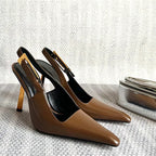 Pointed Toe Stiletto Back Strap Heeled Sandals