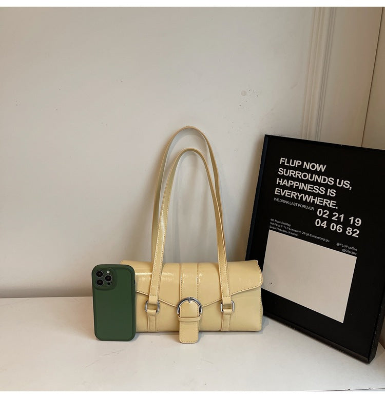 PU Leather Horizontal Square Shoulder Underarm Bag