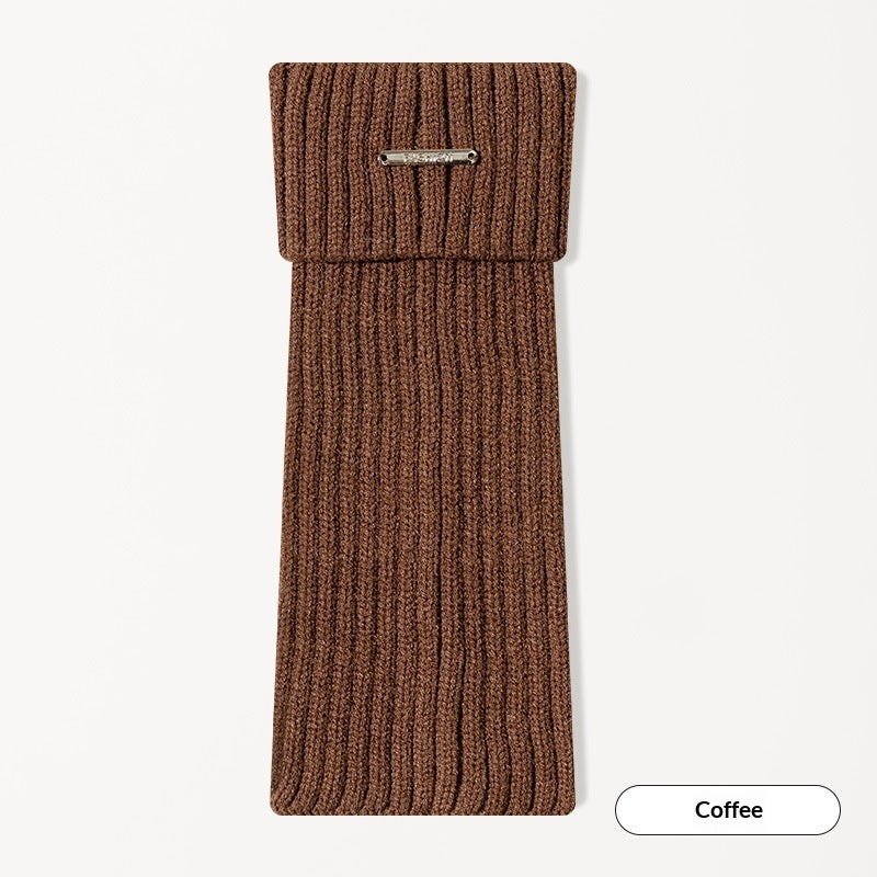 Jacquard High-Tube Vertical Stripe Cotton Socks - Coffee
