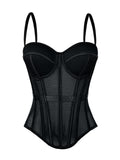 Fishbone Corset Mesh Camisole with Chest Pad