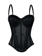 Fishbone Corset Mesh Camisole with Chest Pad