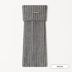 Jacquard High-Tube Vertical Stripe Cotton Socks - Dark Grey