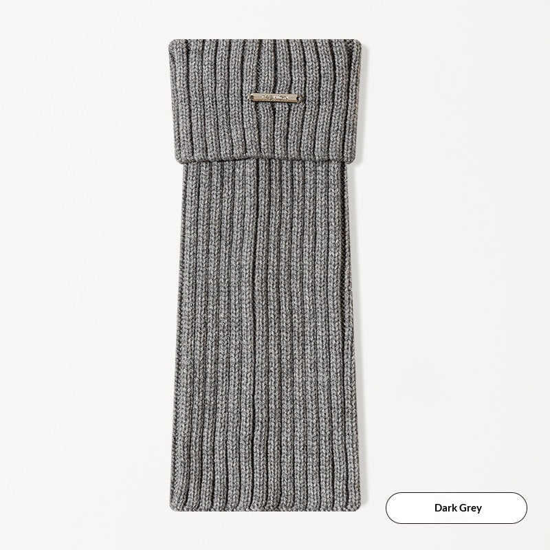 Jacquard High-Tube Vertical Stripe Cotton Socks - Dark Grey