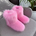 Faux Raccoon Fur Fluffy Short Snow Boots