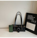 PU Leather Horizontal Square Shoulder Underarm Bag