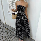Solid Color Sleeveless High-Waist Dress - Black