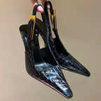 Pointed Toe Stiletto Back Strap Heeled Sandals