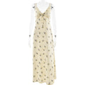 Floral Print High-Waist Bodycon Slip Dress - Yellow