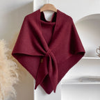 Solid Color Thickened Knit Triangle Shawl Scarf