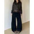 Vintage Crumpled High Waist Wide Leg Pants