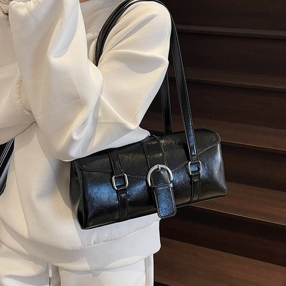 PU Leather Horizontal Square Shoulder Underarm Bag