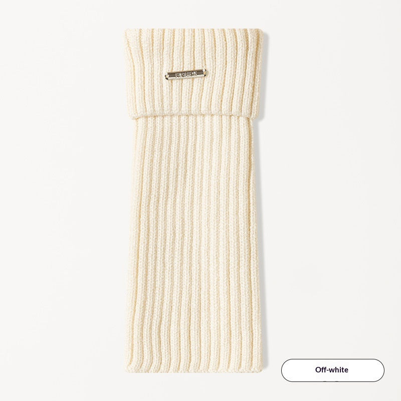 Jacquard High-Tube Vertical Stripe Cotton Socks - while
