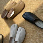 Retro Split Toe Tabi Flat Shoes Microfiber Pumps