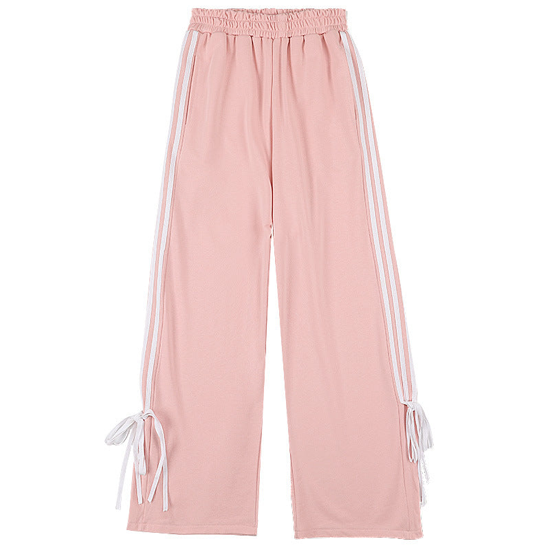Cotton High Waist Wide Leg Casual Pants