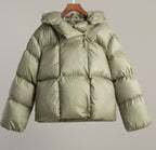 Oversized Puffer Bread Coat Cotton-Padded Jacket - Army Green
