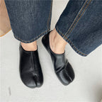 Retro Split Toe Tabi Flat Shoes Microfiber Pumps